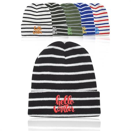 AC002 - Caribou Striped Knitted Beanies