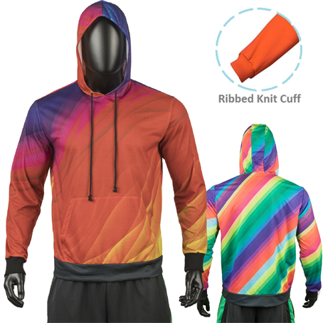 AHFC180 - Full Color Hoodie W/Custom Logo & Pockets Sublimated Hoodies