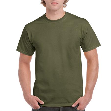 100% cotton medium weight T-shirt · Greyish Green, Olive, Navy