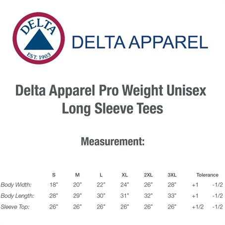 delta t shirt size chart