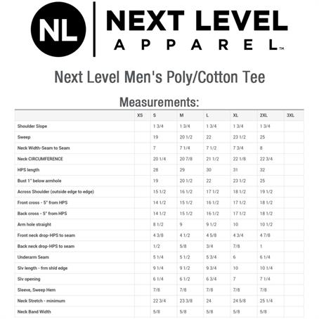Next Level 6200 Shirt (65 Polyester & 35 Cotton)