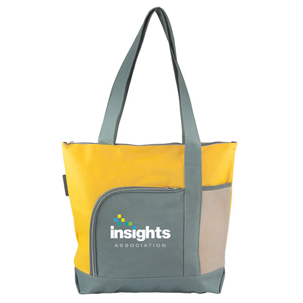ITBUS42 - Two-Toned Zippered Tote Bags