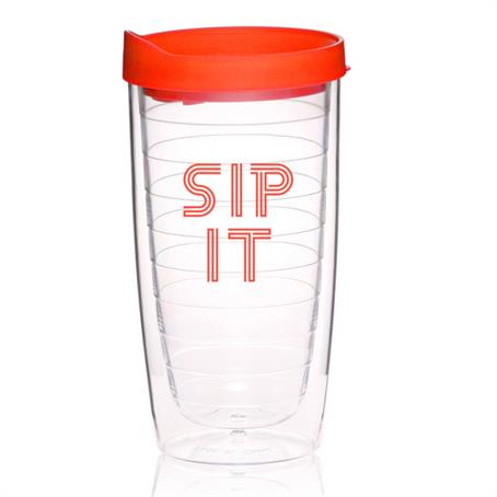 BP200 - 14 oz. Double Wall Acrylic Tumblers With Slide Closure Lid