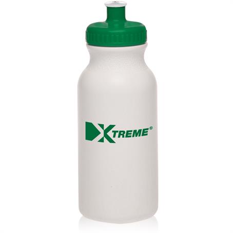 BP20USA - 20 Oz. White Water Polyethylene Bottles With Push Cap