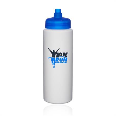 BP35 - 32 oz. HDPE Wide Mouth Plastic Water Bottles with Quick Shot Lid