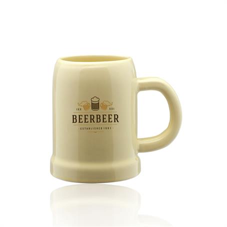 BPBM94 - 28 oz. Beige Ceramic Beer Mugs