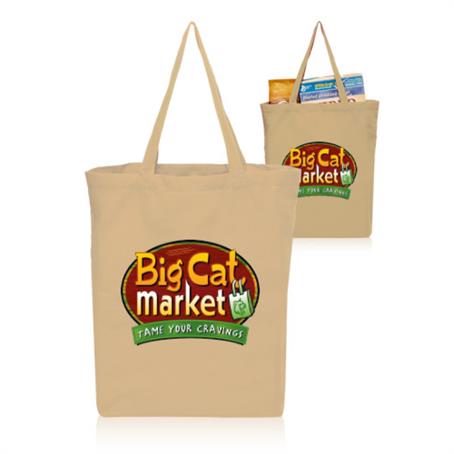 BPT3765 - 14W x 16H inch Cotton Gusseted Tote Bags