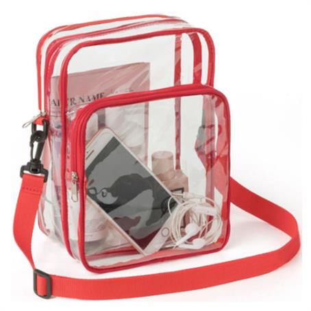 CB14322 - Clear PVC Crossbody Messenger Shoulder Bag With Adjustable Strap