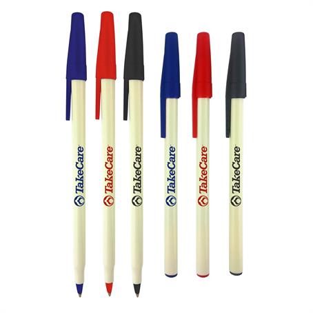 EM-NI45C - Belfast Ballpoint Pen Cream Barrel Value Stick Pen