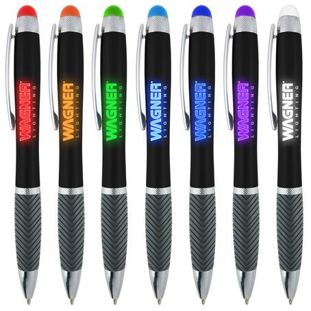 EM-STL30 - Light Up Logo Illuminated Stylus Pen Colored