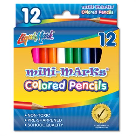 IL-63712 - Set Of Mini Colored Pencils 3.5" Pre Sharpened