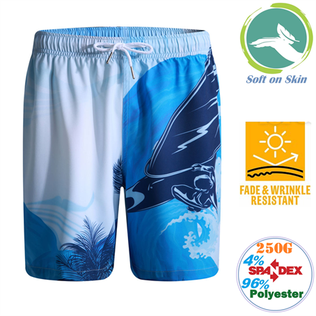 IMSABM502 - 250G Men's Fleece Beach Shorts w/ Fade & Wrinkle Resistance