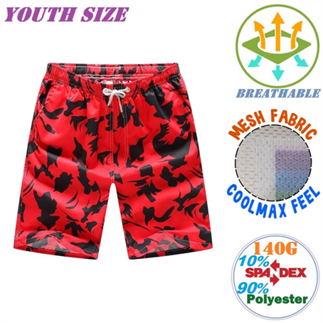 IMSABY184 - 140G Youth Mesh Soft Coolmax Shorts, Breathable & Stretchy