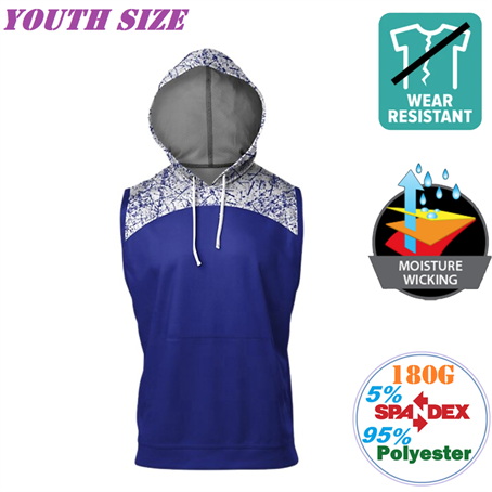 IMSAY426 - 180G Milk Sleeveless Pullover Silk Breathable Youth Hoodies