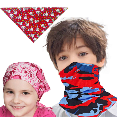 IMSB01K - Kids Triangle Bandana Sublimated Safety Face Bandannas