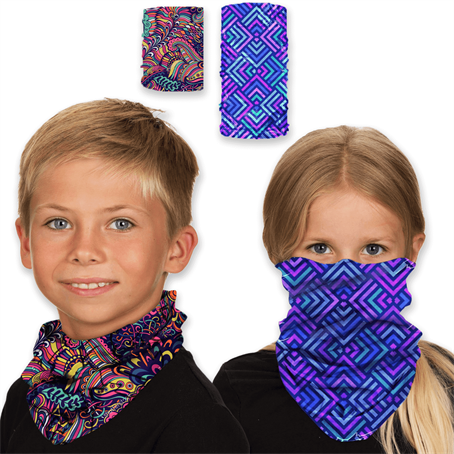 IMSKB02FCK - Kids Face Bandana mask Reusable Tube w/ Full color custom