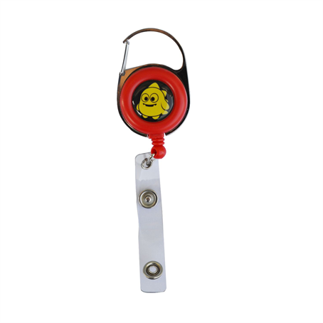 IM-BNT01 - Carabineer Retractable Round Badge Reel w/ Belt Clip