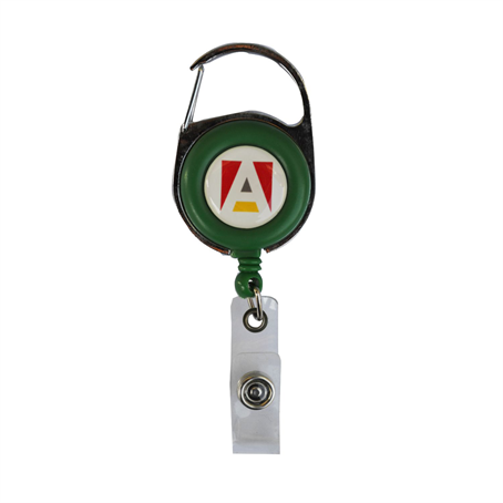 IM-BR02J - Carabiner Retractable Badge Holder w/ J-Hook & Belt clip