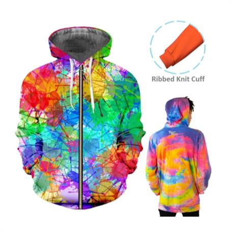 AHFC220 - Full Color Hoodie W/Front Zipper & Pocket Sublimated Hoodies