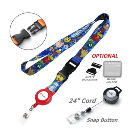 IM-LDRCBR - Sublimated Lanyard Badge Reel Combo W/ Buckle Release