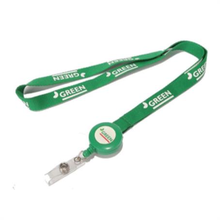 IM-LPYRC34 - 3/4" Polyester Lanyard With Retractable Reel Combo