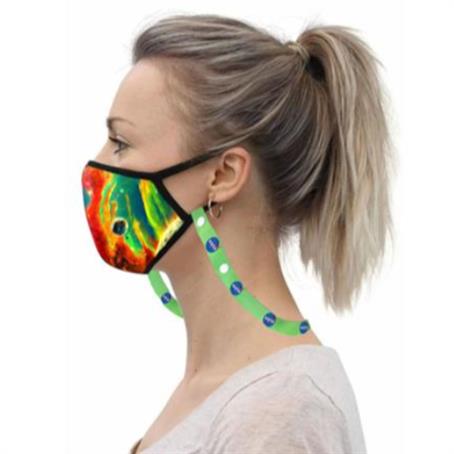 TESTT3LC - 3 Layer Safety Face Mask Lanyard Combo W/ Full Color Imprint