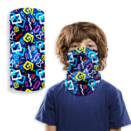 TEST23K - Kids 2-Layer Reusable Kids Face Mask Full Color Bandana