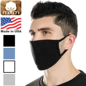 IMSKUS21 - Usa Made 3-Layer Reusable Cotton Face Mask W/ Elastic Loop