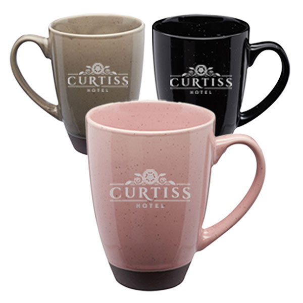 Imprinted Mayan Speckle Clay Latte Mugs (16 Oz.)