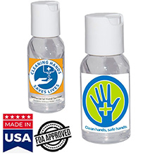 1 Oz. USA Made Hand Sanitizer Gel Bottle Antibacterial
