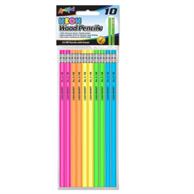 Set Of 10 Neon #2 Hb Pencils With Eraser