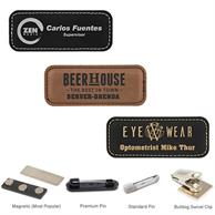 3"W x 1"H Leather Name Badges