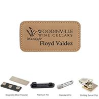 3"W x 1.5"H Leather Name Badges