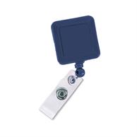Square Transparent Badge Reel w/ Bulldog clip