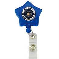 Retractable Star Shaped Badge Reel w/ Belt Clip backing