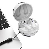 Soccer Style Wireless Earbuds w/ Custom Imprint & Charging Case Earphones