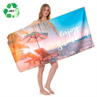 40"x 75" Eco-friendly rPET Sublimated Microfiber Sand Proof Beach Towel