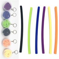 Reusable Soft Silicone Straw w/ Carrying Case & Keyring