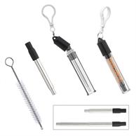 Retractable Stainless Steel Straw w/ Cleaning Kit Reusable