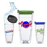 24 oz. Double Wall Solid Clear Double Wall Orbit Acrylic Tumblers