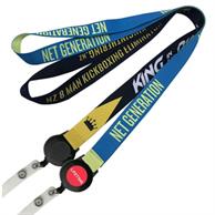 5/8 Inch Dye Sublimation Lanyards W/ Retractable Reel Combo