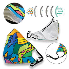 5 Layer Full Color Face Mask W/ Adjustable Ear Loop