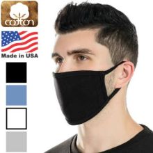 Usa Made 3-Layer Reusable Cotton Face Mask W/ Elastic Loop