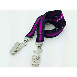 Usa Made Full Color Sublimation Lanyards, Double Clip Attachment